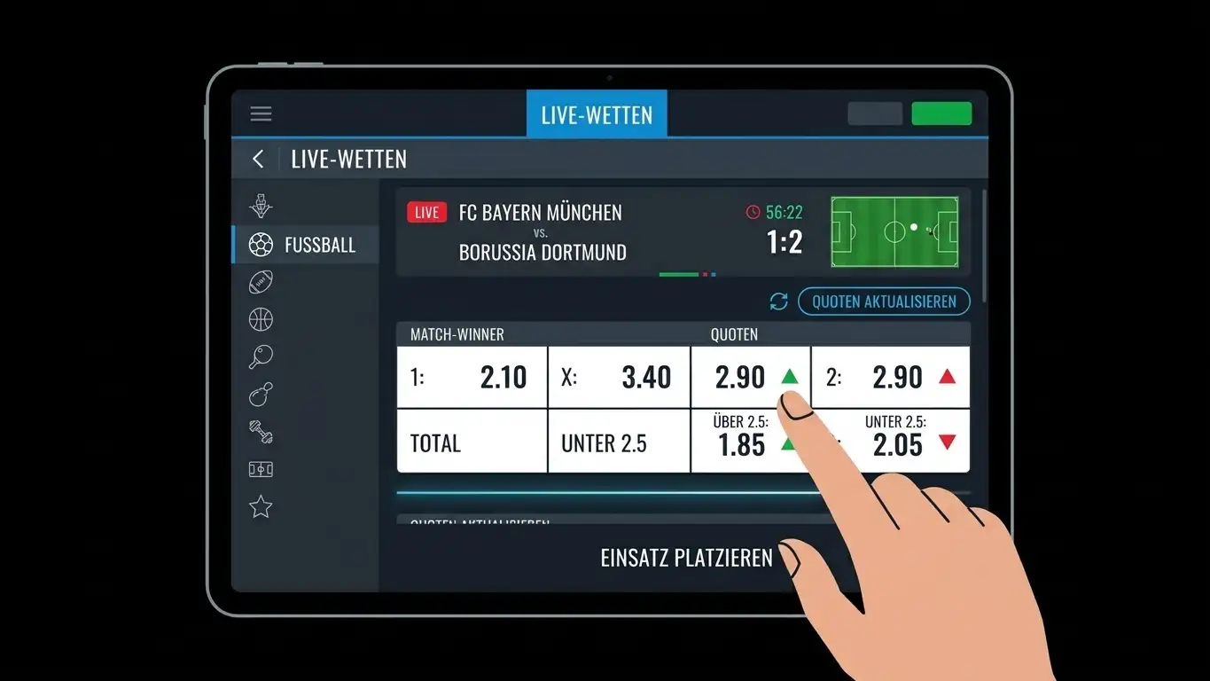 Laufende Sportereignisse und Live-Wettmärkte auf der Oberfläche von CratosRoyalBet